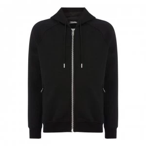 Image of Karl Lagerfeld Writing Hood Jacket - 990 Black