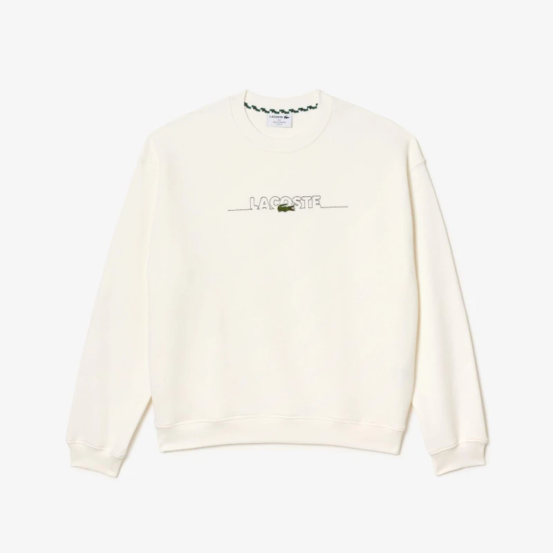 Image of Lacoste Mens Crew Neck Jumper Flour male L