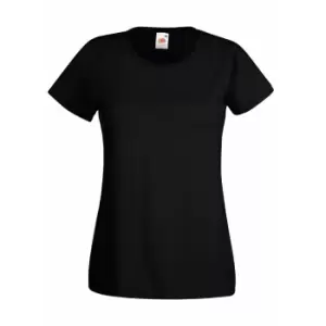 Image of Womens/Ladies Value Fitted Short Sleeve Casual T-Shirt (Large) (Jet Black)