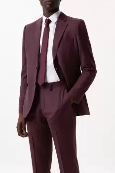 Image of Mens Slim Fit Burgundy Micro Texture Suit Jacket