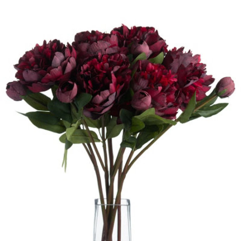 Image of Hill Interiors Faux Burgundy Peony Rose Burgundy (One Size)