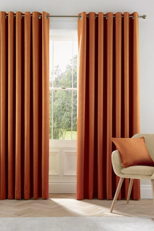 Image of Helena Springfield Helena Springfield 'Eden' Woven Lined Curtains in Copper Size: 167cm width x 183cm drop Copper 167cm width x 183cm drop Unisex 50