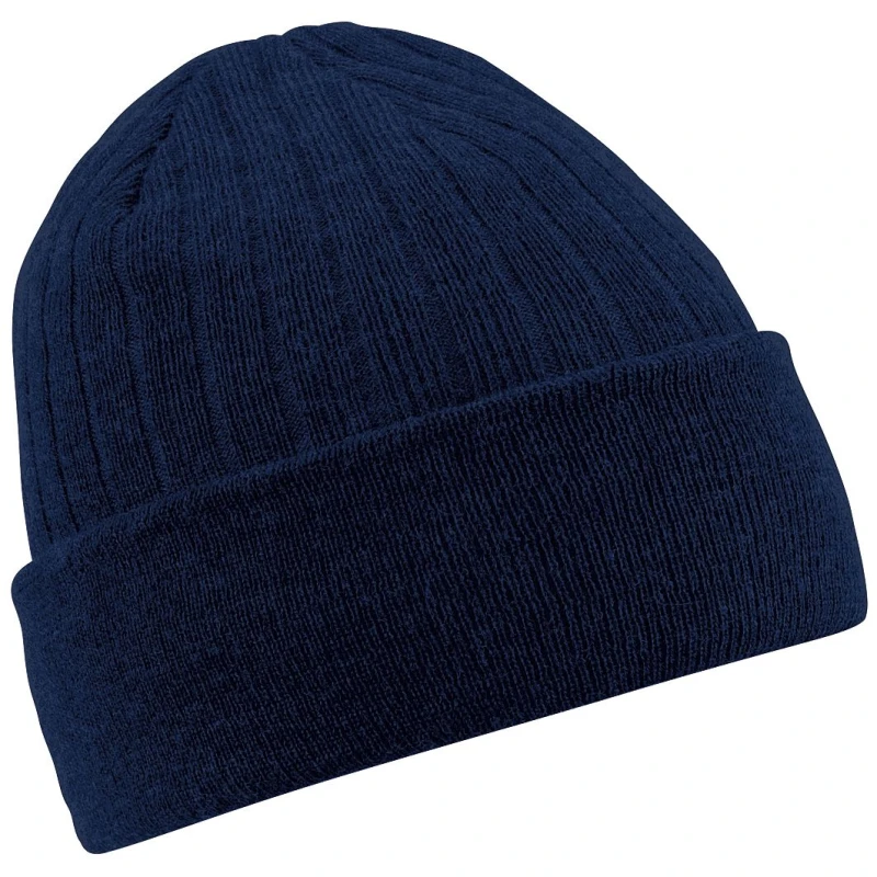 Image of Beechfield Beechfield Men Thinsulate Thermal Winter Ski Beanie Hat in Navy Navy One Size Male 5055747772104