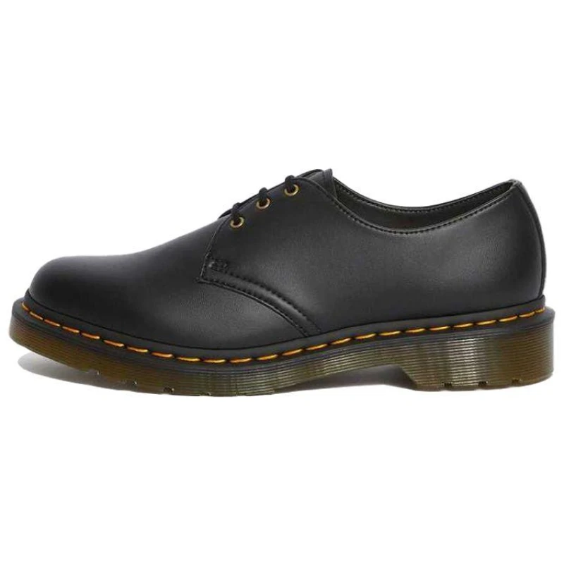 Image of Dr. Martens Felix Rub Off Vegan 1461 3 Eyelet Synthetic Unisex Lace Up Shoes - Black - Size:UK 5