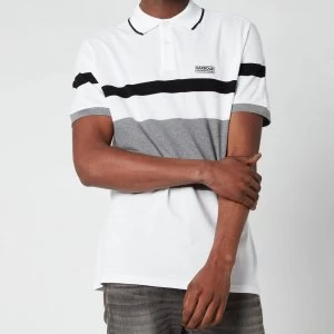 Image of Barbour International Mens Clax Stripe Polo Shirt - White - S