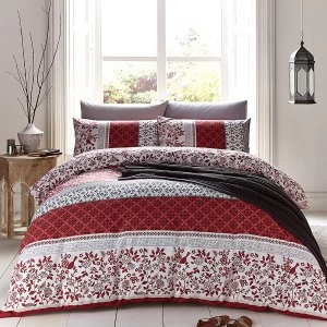 Image of Catherine Lansfield Oriental Birds Double Duvet Set - Spice