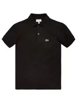 Image of Kids' Lacoste Regular Fit Petit Pique Polo Shirt Size 2 yrs Black