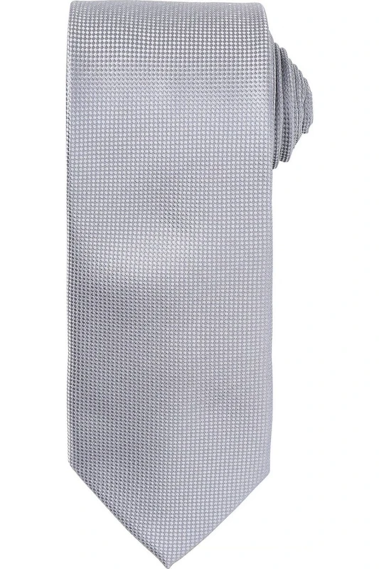 Image of Premier Premier Micro Waffle Tie in Silver Silver One Size Unisex 5063425960071