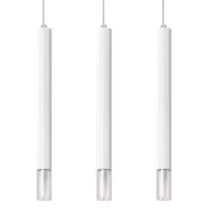 Image of Wezyr Bar Pendant Ceiling Light, White, 3x G9