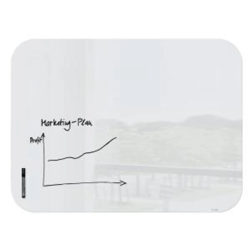 Image of Artverum Magnetic Glass Drywipe Board Rounded Corners 1200x900mm - EXR50469SG