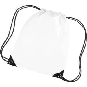 Image of Premium Gymsac Water Resistant Bag (11 Litres) (One Size) (White) - Bagbase