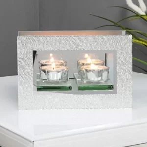 Image of HESTIA? Mirror Glass Snakeskin Double Tealight Holder