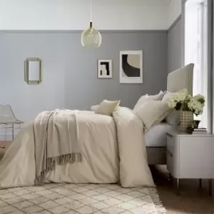 Image of Katie Piper Serenity Frill 100% Cotton Cover Set - Beige