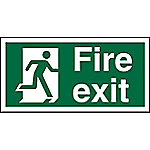 Image of Fire Exit Sign Right Arrow Acrylic 10 x 20 cm