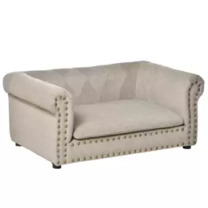 Image of Pawhut Small Dog Bed w/ Removable Soft Cushion For Puppy Kitten - Khaki