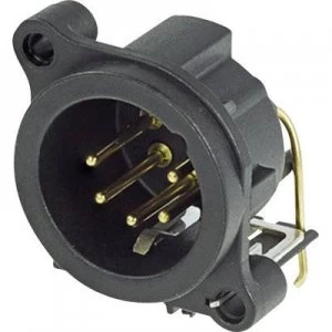 Image of XLR connector Sleeve plug right angle pins Number of pins 5 Black Neutrik NC5MAH
