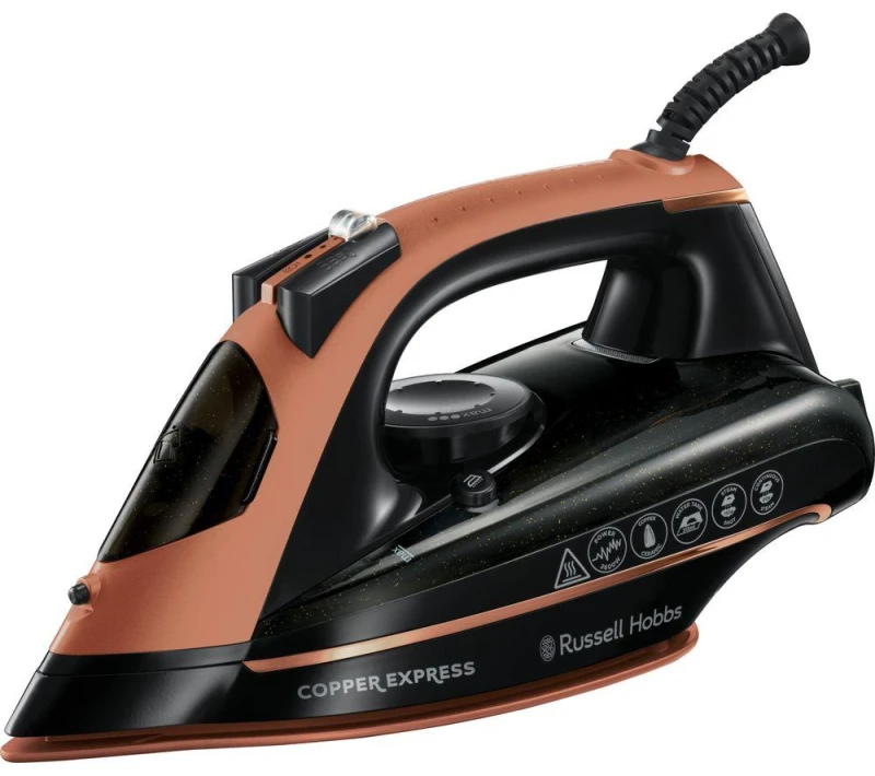 Image of Russell Hobbs 2600W Express Iron - Black/Copper 23975