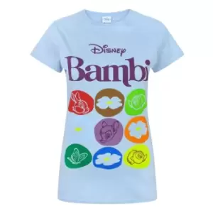 Image of Disney Womens/Ladies Bambi Motif T-Shirt (Small) (Blue)