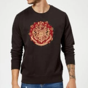 Image of Harry Potter Hogwarts Christmas Crest Sweatshirt - Black