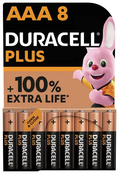 Image of Duracell Duracell Plus Alkaline AAA Batteries - Pack of 8