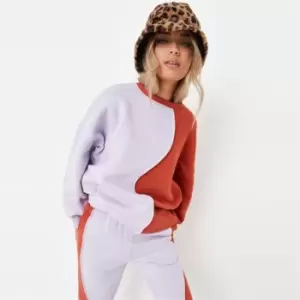 Image of Missguided Coord Wavey Colour Block Sweater - Red