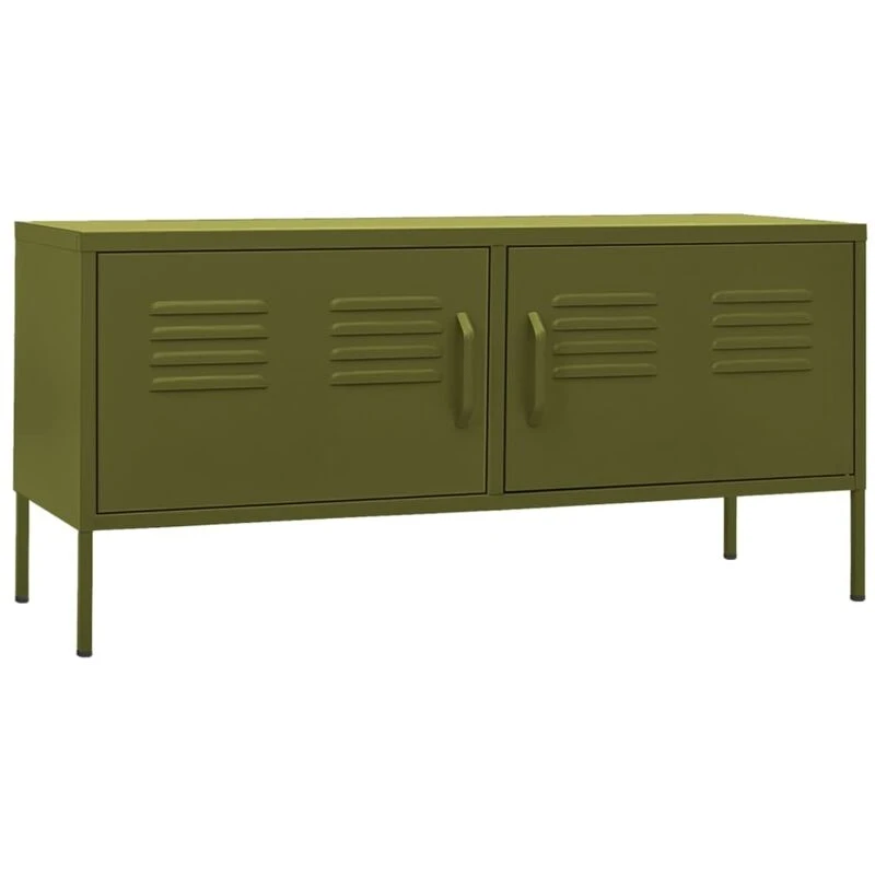 Image of Vidaxl TV Cabinet Olive Green 105X35X50 Cm Steel, Green 336225