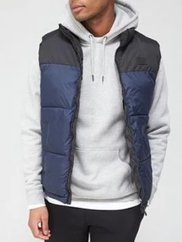 Image of Jack & Jones Drew Padded Gilet - Navy