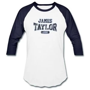 Image of James Taylor - 2018 Tour Logo Mens Medium Raglan T-Shirt - White