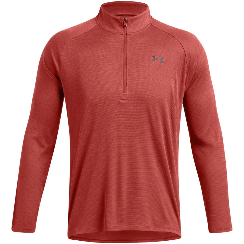 Image of Under Armour Armour UA Tech Zip Long Sleeve Mens - Orange Orange S