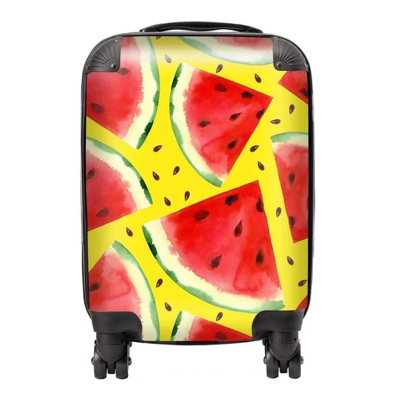 Image of Warren Reed - Designer Watermelon Pattern Suitcase in Red Size: Medium Red Unisex Medium