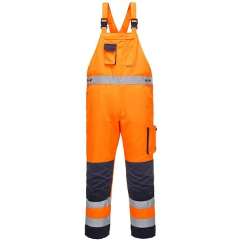Image of Portwest TX52ONRS - sz S Dijon Hi-Vis Bib and Brace - Orange/Navy