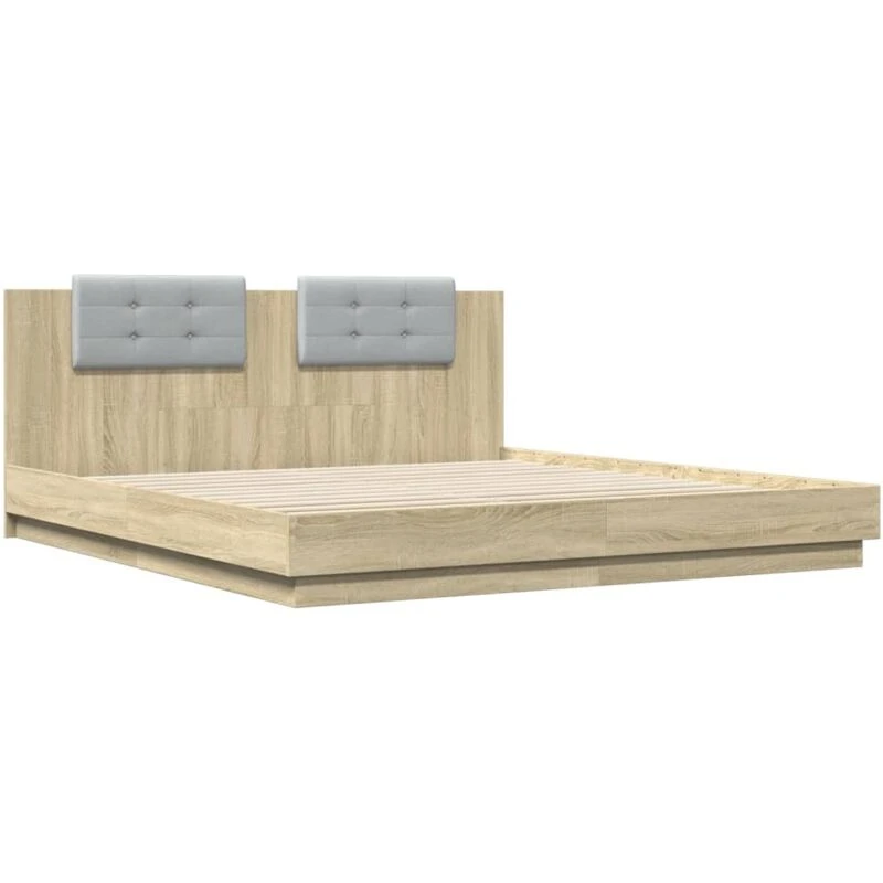 Image of VIDAXL Bed Frame with LED without Mattress Sonoma Oak 180x200cm Super King vidaXL 8721012277267