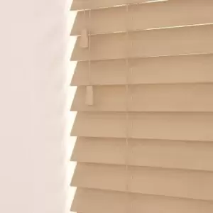 Image of Wooden Venetian Blinds With Strings Fawn Oak