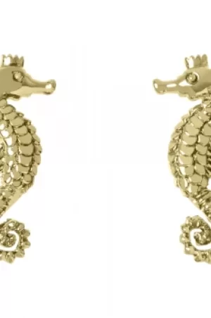 Image of Sara Miller The Piccadilly 18Ct GP Seahorse Stud Earrings SAJ1048