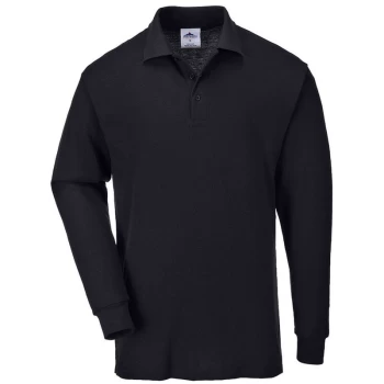 Image of Portwest B212BKRL - sz L Genoa Long Sleeved Polo Shirt Workwear - Black