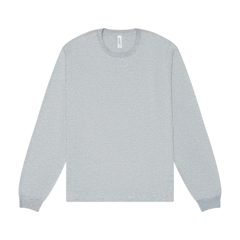 Image of Bella + Canvas Mens Heavy Boxy Long-Sleeved T-Shirt in Mid Grey Size: Medium Mid Grey Male M