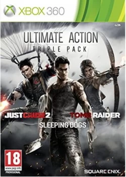 Image of Ultimate Action Triple Pack Tomb Raider/Just Cause 2/ Sleeping Dogs Xbox 360 Game
