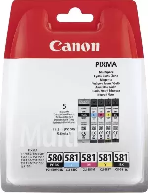Image of Canon PGI580 Black and CLI581 Colour Ink Cartridge