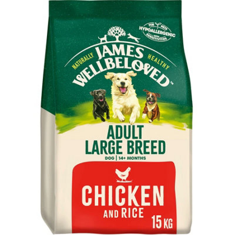 Image of James Wellbeloved Adult Large Breed Chicken & Rice Dog Food - 15kg 437340