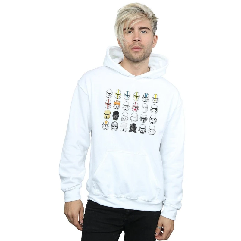 Image of Star Wars Star Wars Men Trooper Helmets Hoodie in White Size: Small White S Male 5059276895259