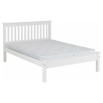 Image of Monaco 4ft6 Double 135 x 190 Low Foot End Bed White - Seconique