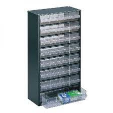 Image of Slingsby Clear 8 Drawer System Dark Grey Storage Cabinet 324234