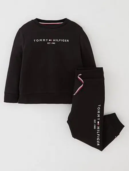 Image of Tommy Hilfiger Baby Essential Tracksuit Set - Black Size Age: Newborn Black UCP43 Unisex age: NEWBORN