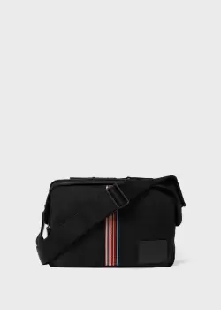 Image of Paul Smith Black 'Signature Stripe' Camera Bag