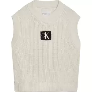 Image of Calvin Klein Jeans Monogram Badge Vest - Cream