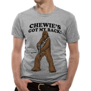 Image of Star Wars - Chewies Got My Back Mens Medium T-Shirt - Grey