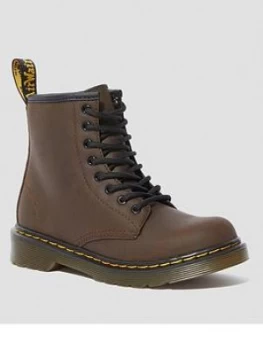 Image of Dr Martens Serena 1460 Brown Faux Fur Lined Lace Up Boot, Dark Brown, Size 9 Younger