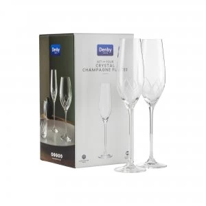 Image of Denby Lotus Leadless Crystal Champagne Flutes Set of 4