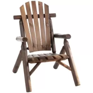Image of Outsunny Outdoor Patio Adirondack Chair W/ Fir Wood Frame Carbonized Colour