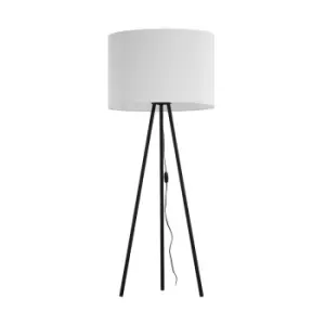 Image of Nallu Tripod Floor Lamp, Black, White, 1x E27 60W
